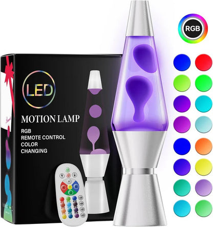 Lampada lavica in movimento con cera che cambia colore