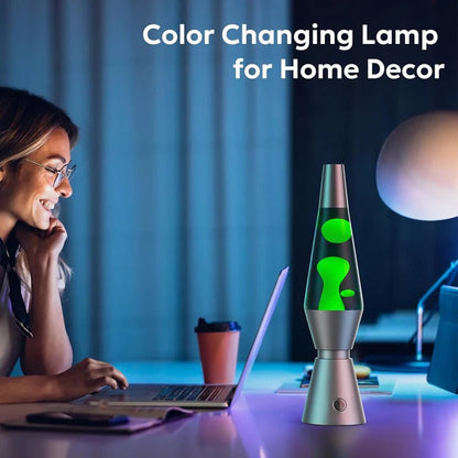 Lampada lavica in movimento con cera che cambia colore