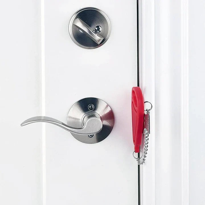 Serratura per porta da viaggio con barra di sicurezza rinforzata