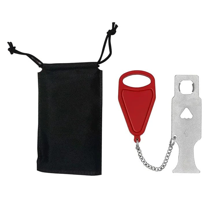 Serratura per porta da viaggio con barra di sicurezza rinforzata