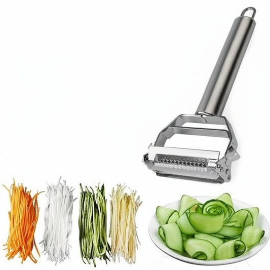 Pelaverdure in acciaio inossidabile con lama julienne intercambiabile