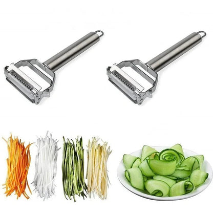 Pelaverdure in acciaio inossidabile con lama julienne intercambiabile
