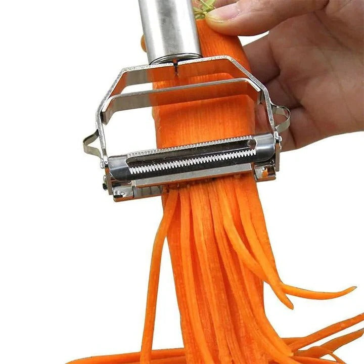 Pelaverdure in acciaio inossidabile con lama julienne intercambiabile