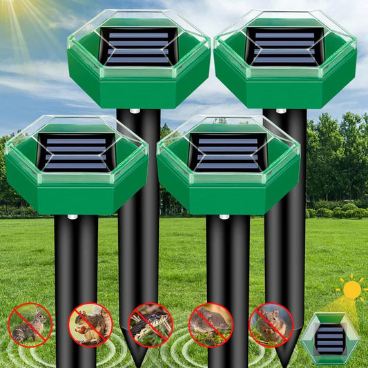 Repellente ultrasonico solare per talpe, set da 4 pezzi