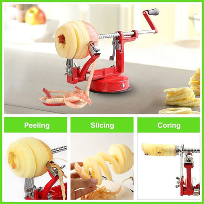 Pelatrice di mele in acciaio inossidabile e affettatrice a spirale per la preparazione in cucina