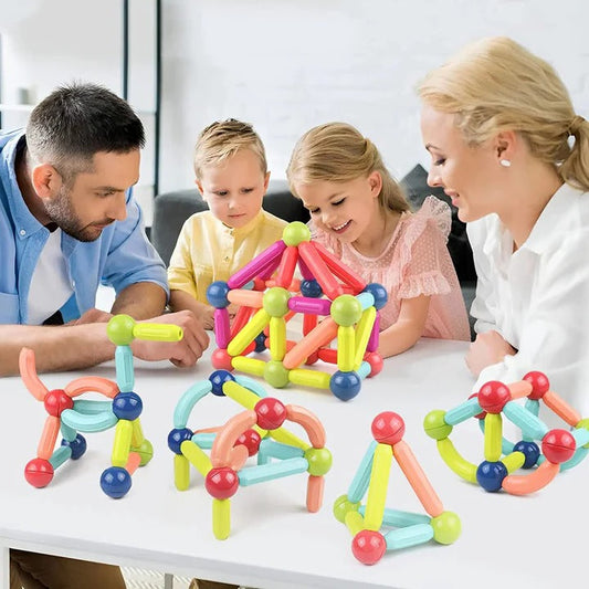 Set da costruzione magnetico con bastoncini e sfere magnetiche per bambini, 98 pezzi