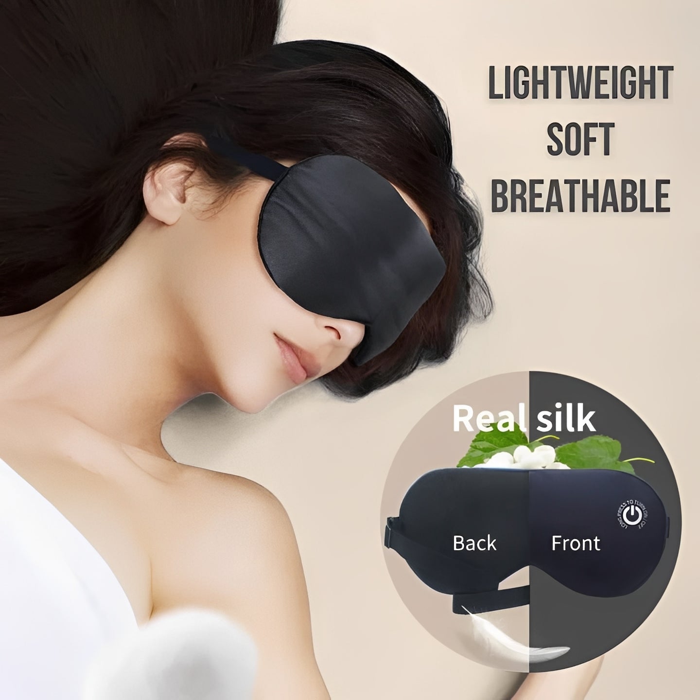 Maschera per gli occhi riscaldabile e ricaricabile per rilassamento e supporto al sonno