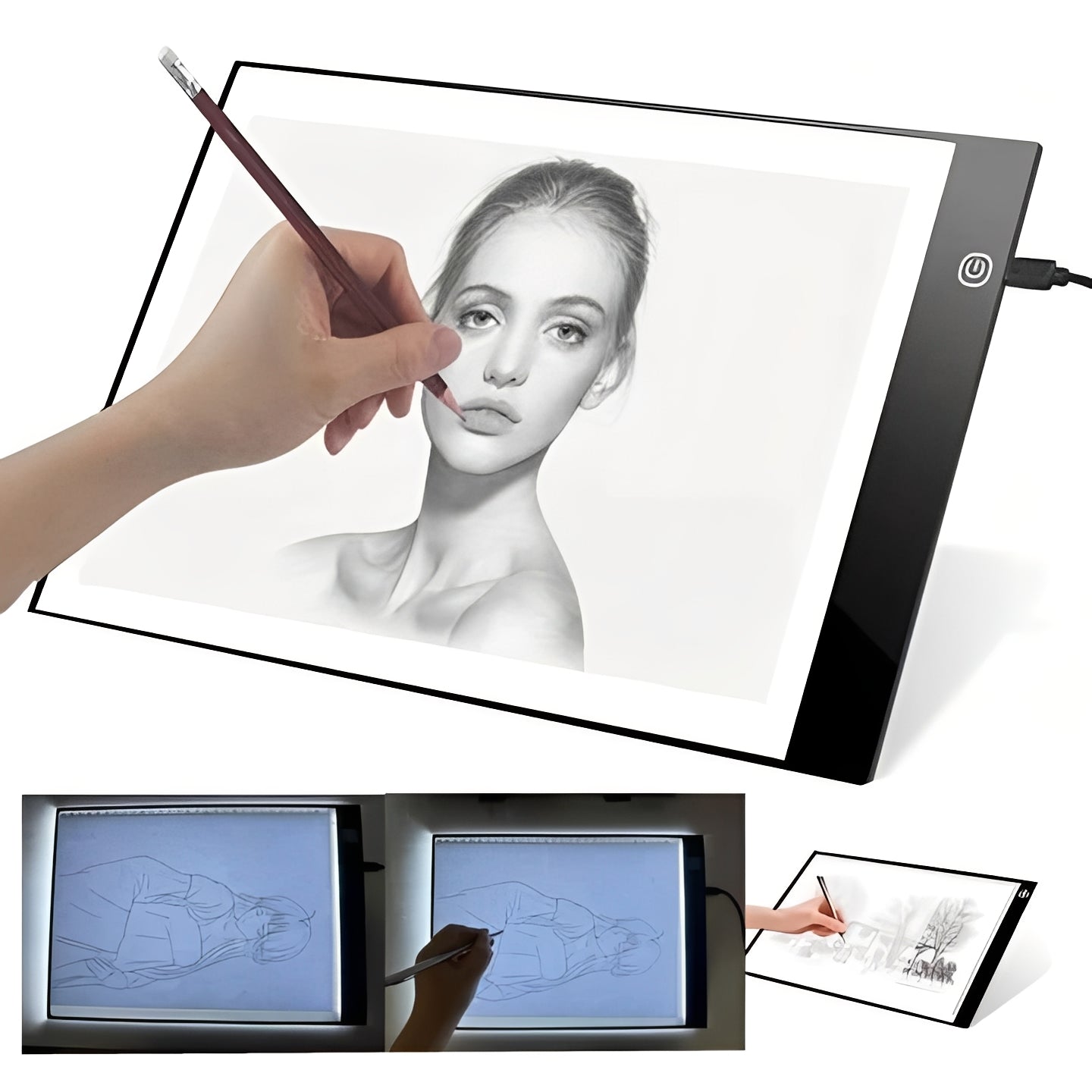 Tavola luminosa LED per il tracciamento con luminosità regolabile per disegno e artigianato