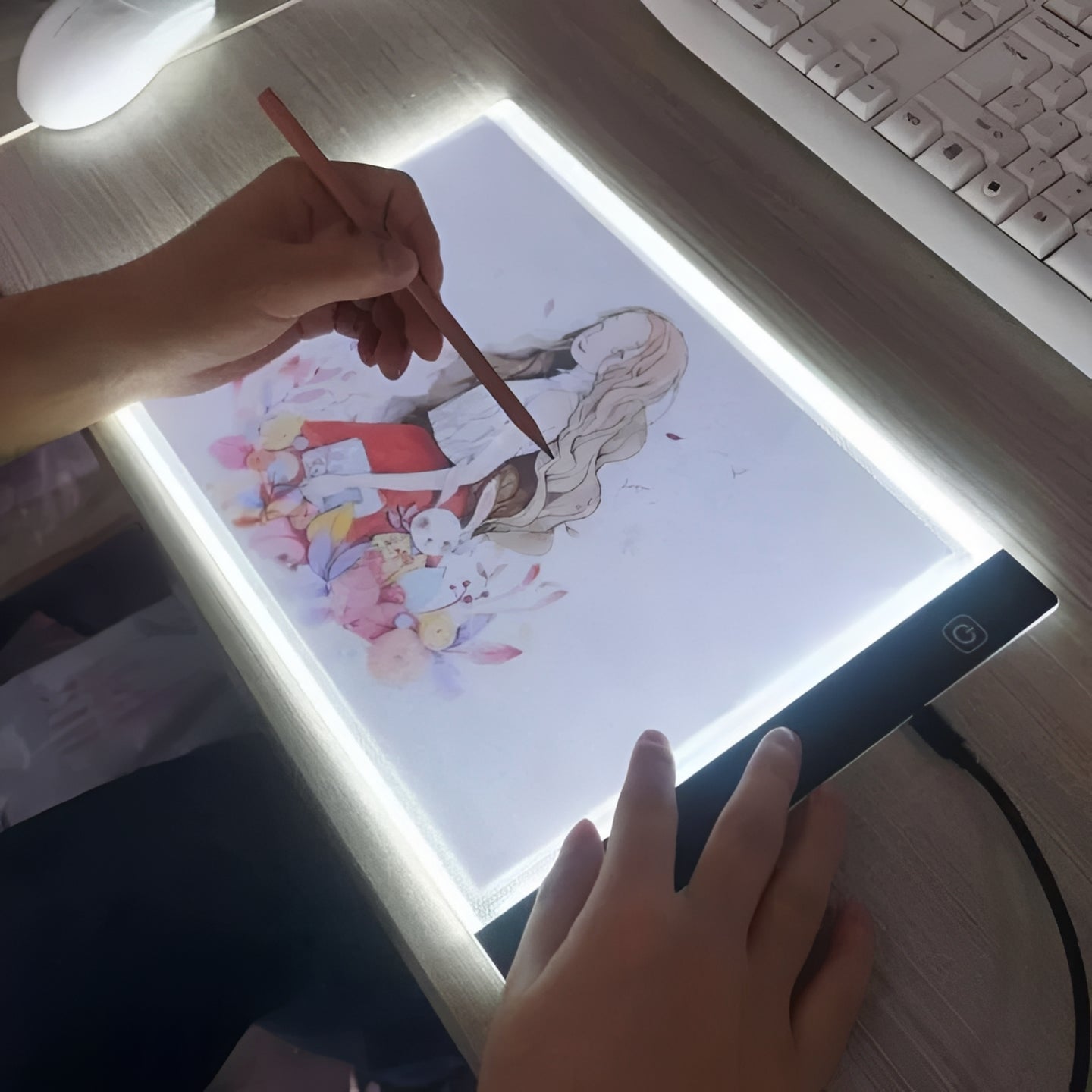 Tavola luminosa LED per il tracciamento con luminosità regolabile per disegno e artigianato