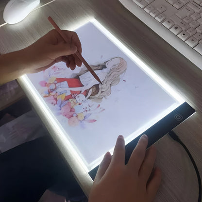 Tavola luminosa LED per il tracciamento con luminosità regolabile per disegno e artigianato