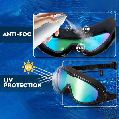 Occhialini da nuoto antinebbia con lente grandangolare