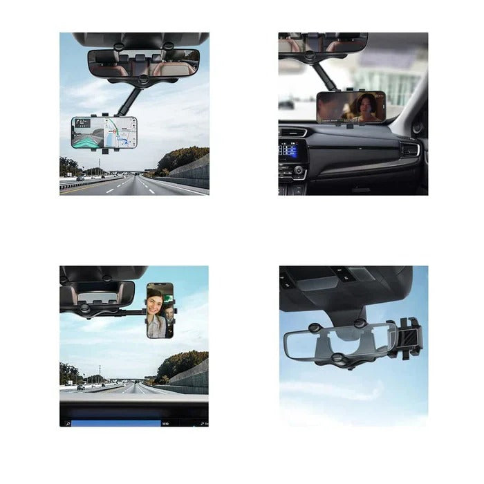Supporto per telefono per auto ruotabile a 360° per specchietto retrovisore