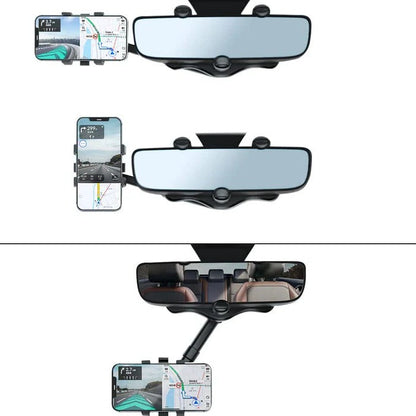Supporto per telefono per auto ruotabile a 360° per specchietto retrovisore