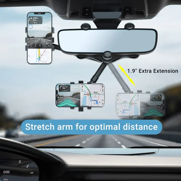 Supporto per telefono per auto ruotabile a 360° per specchietto retrovisore
