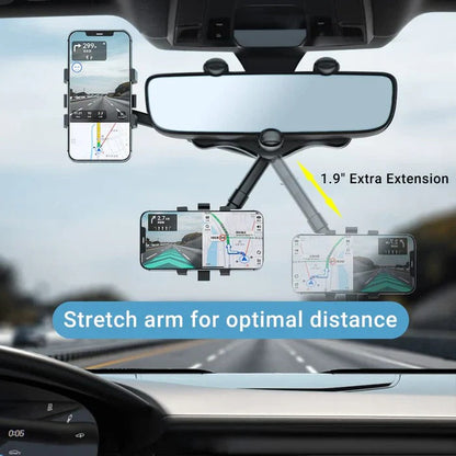 Supporto per telefono per auto ruotabile a 360° per specchietto retrovisore