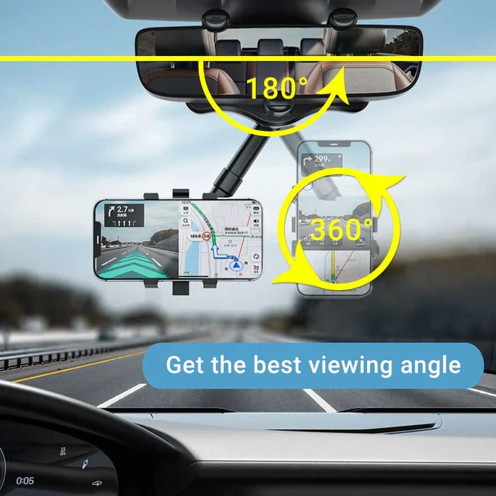Supporto per telefono per auto ruotabile a 360° per specchietto retrovisore