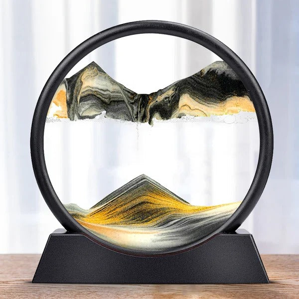 Arte dinamica della sabbia marina con design di sabbia in movimento