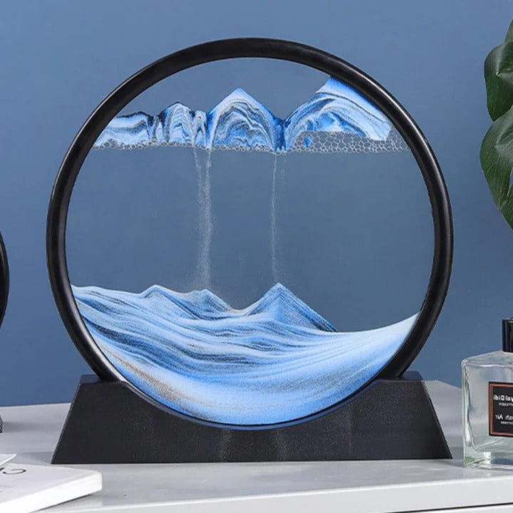 Arte dinamica del paesaggio di sabbia con movimento fluido della sabbia