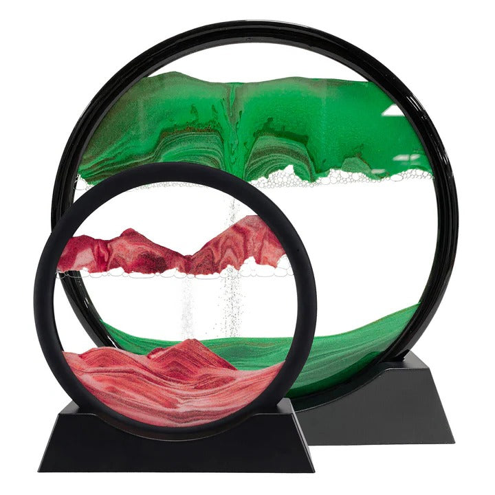Arte dinamica del paesaggio di sabbia con movimento fluido della sabbia