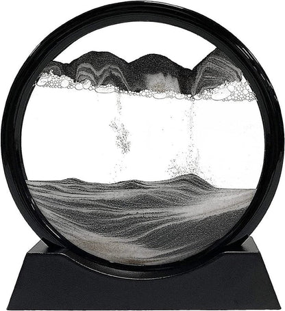 Arte dinamica del paesaggio di sabbia con movimento fluido della sabbia