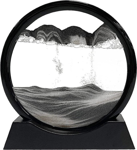 Arte dinamica del paesaggio di sabbia con movimento fluido della sabbia