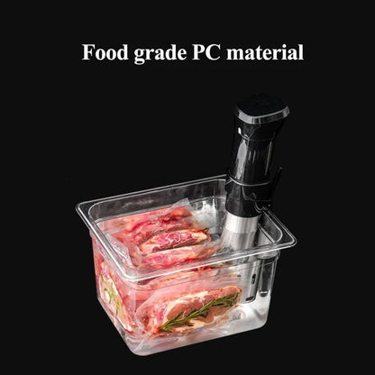 Contenitore per cottura sous vide con coperchio per controllo preciso della temperatura