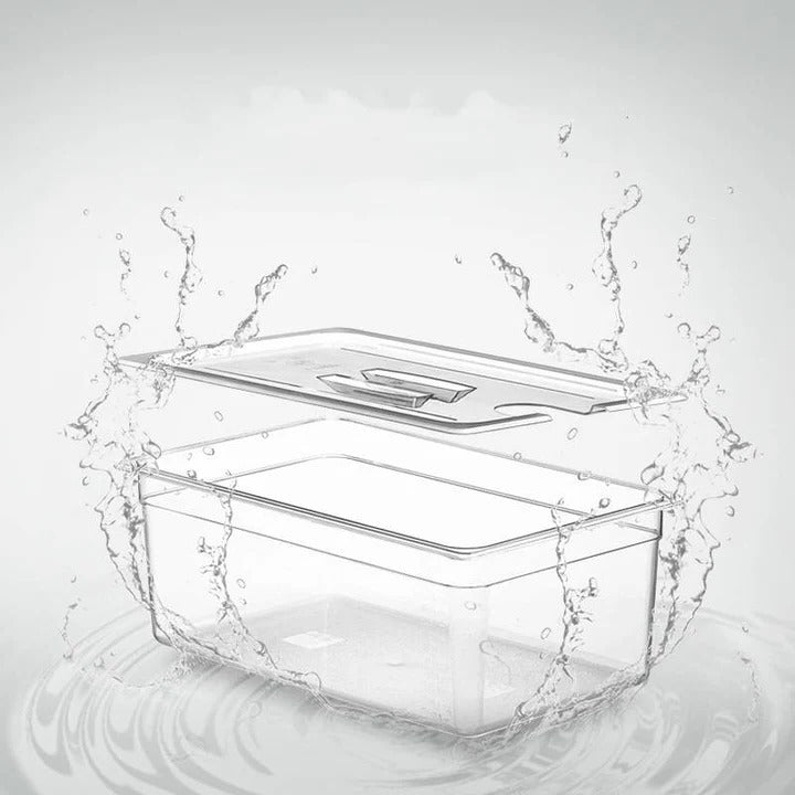 Contenitore per cottura sous vide con coperchio per controllo preciso della temperatura