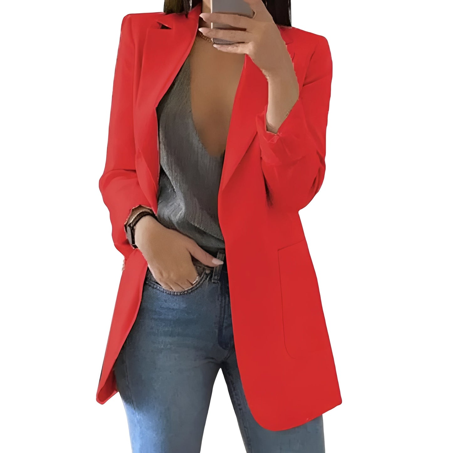 Blazer elegante da donna con apertura frontale
