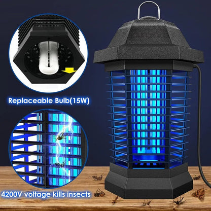 Zapper elettrico per insetti con luce UV e vassoio di raccolta