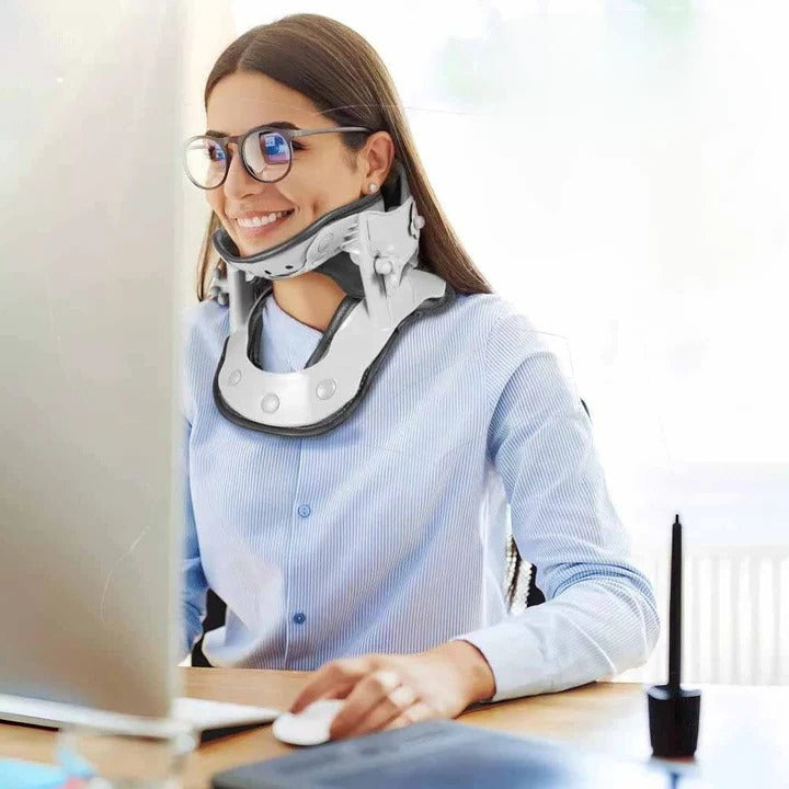 Dispositivo di trazione cervicale per il collo con altezza regolabile e impostazioni di calore