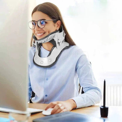 Dispositivo di trazione cervicale per il collo con altezza regolabile e impostazioni di calore