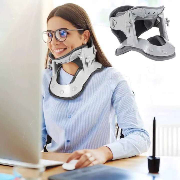 Dispositivo di trazione cervicale per il collo con altezza regolabile e impostazioni di calore