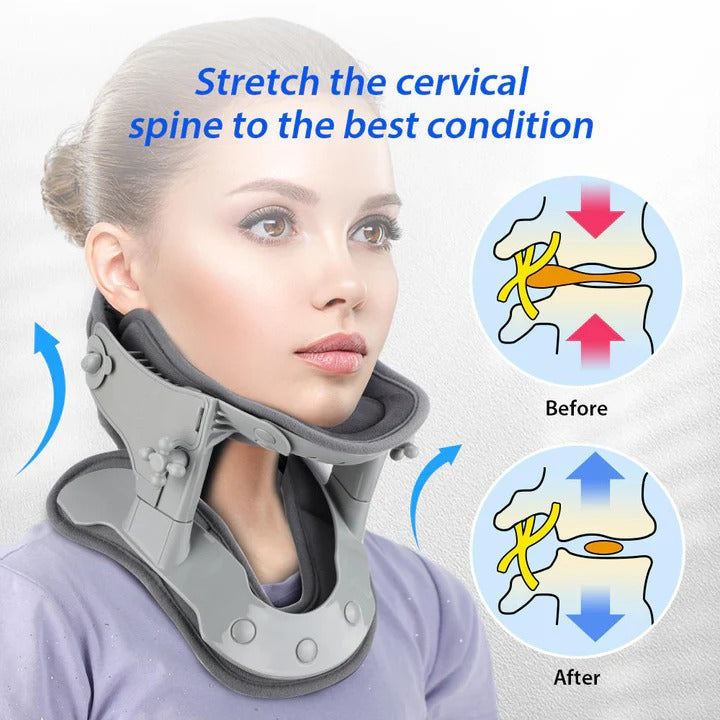 Dispositivo di trazione cervicale per il collo con altezza regolabile e impostazioni di calore