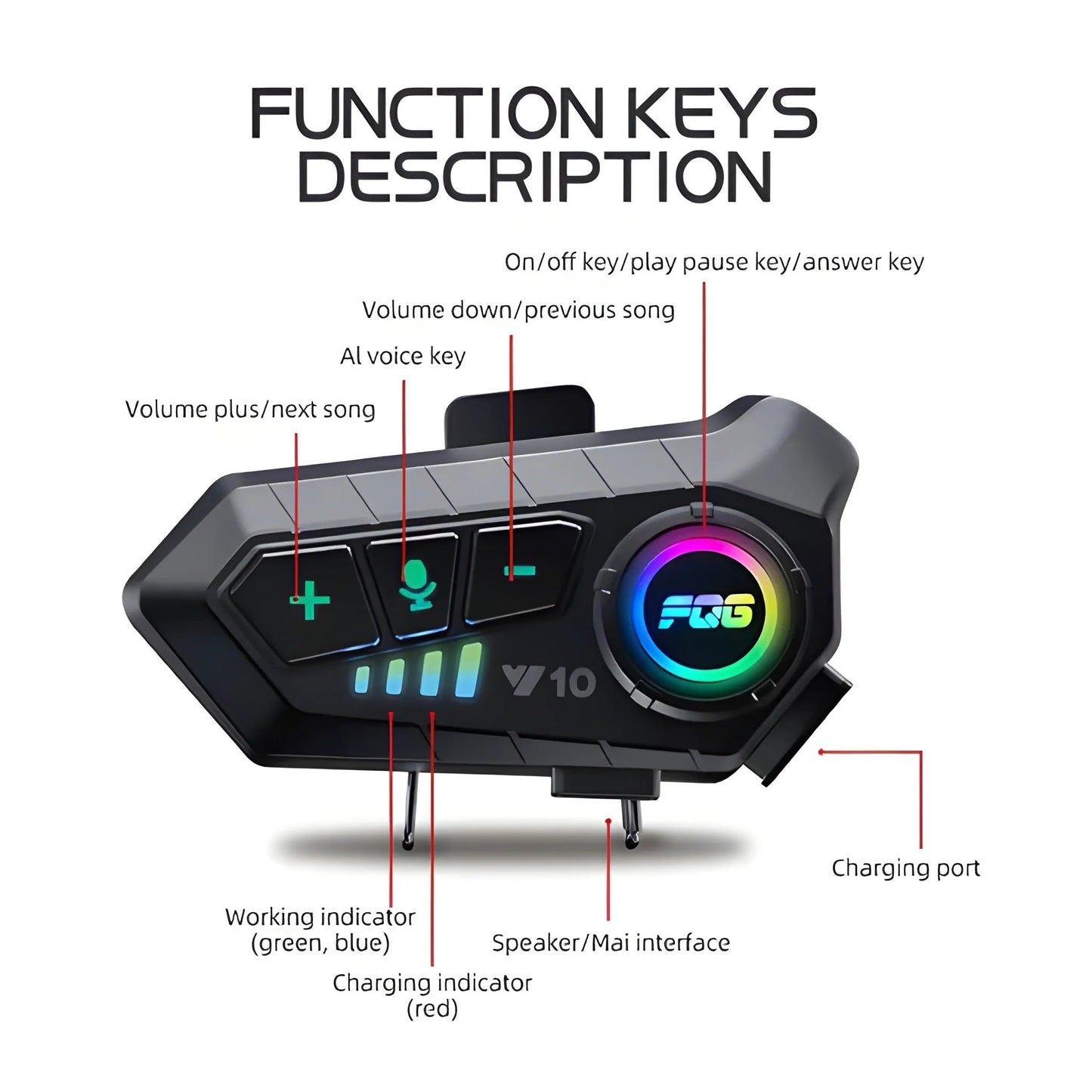 Cuffie Bluetooth senza fili per caschi da moto