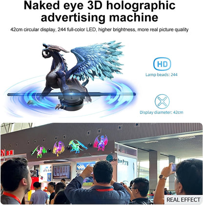 Proiettore LED a ventola con ologramma e display 3D