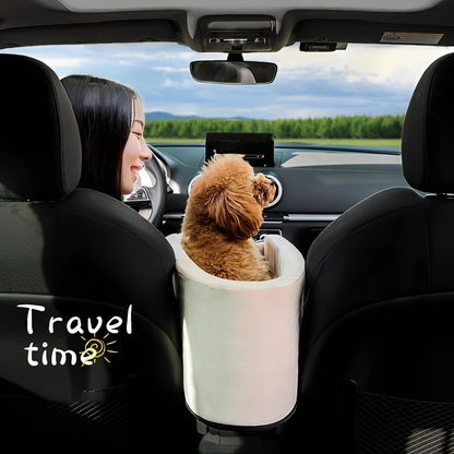 Seggiolino da viaggio compatto per animali domestici per auto, montaggio sul bracciolo, chiusura a cerniera, per piccoli animali