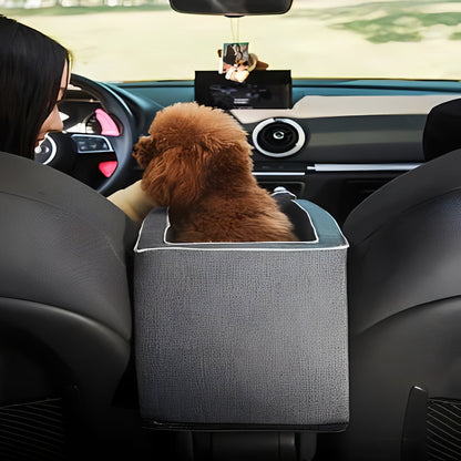 Seggiolino da viaggio compatto per animali domestici per auto, montaggio sul bracciolo, chiusura a cerniera, per piccoli animali