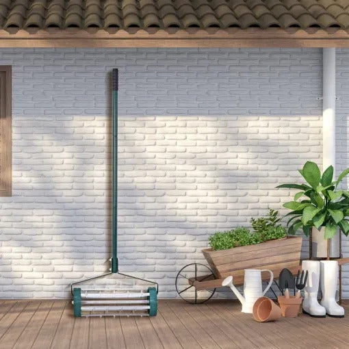 Aeratore per prato con punte in acciaio, aerazione manuale del terreno per cortile e giardino