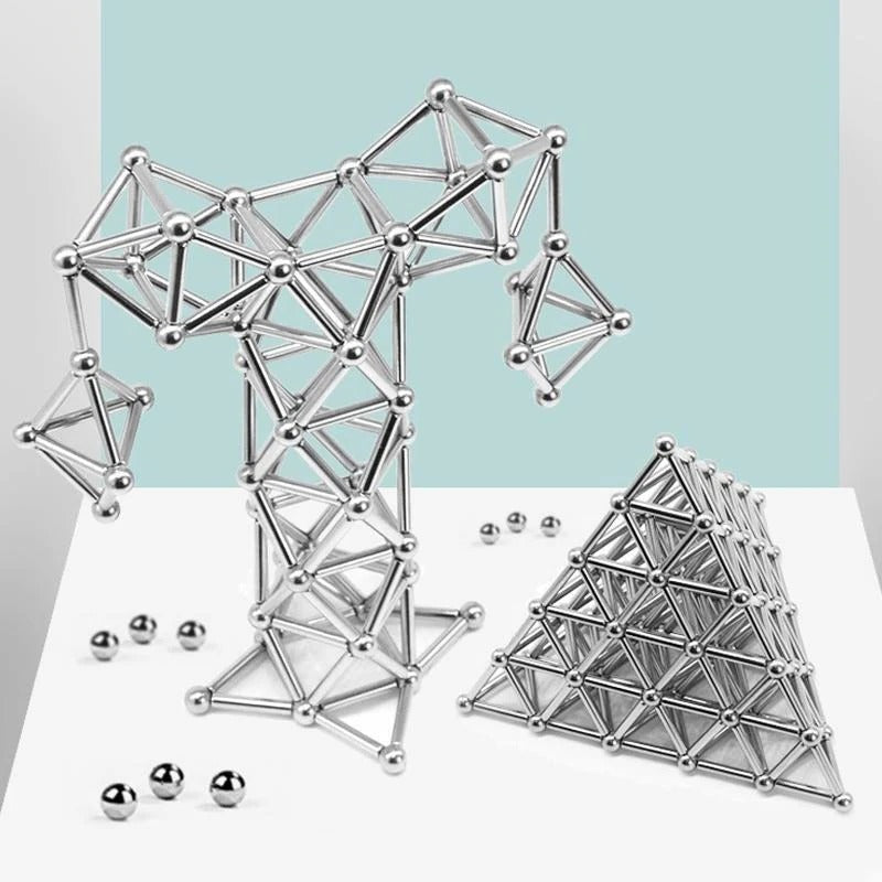 Kit di sfere magnetiche per costruzioni con aste di collegamento fai-da-te