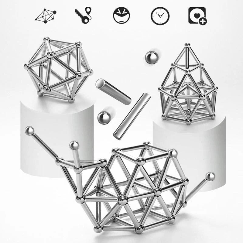 Kit di sfere magnetiche per costruzioni con aste di collegamento fai-da-te
