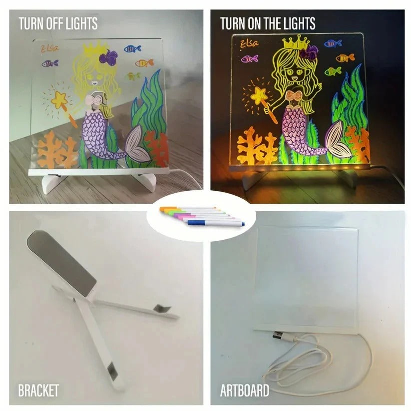 Lavagna luminosa a LED per messaggi e note
