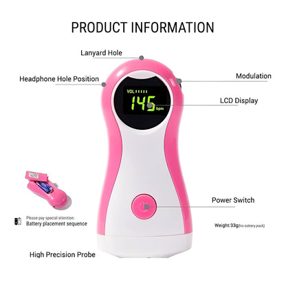 Monitor Doppler Fetale Portatile con Display LCD e Uscita per Cuffie