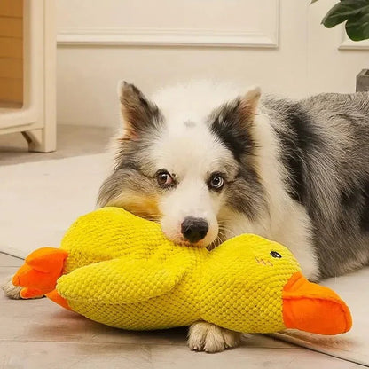 Giocattolo per cani squillante a forma di anatra con cuciture rinforzate