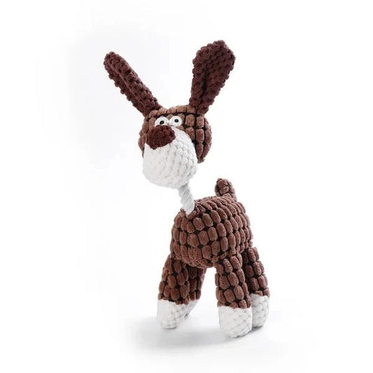 Giocattolo per cani in peluche con suono squillante e cuciture rinforzate