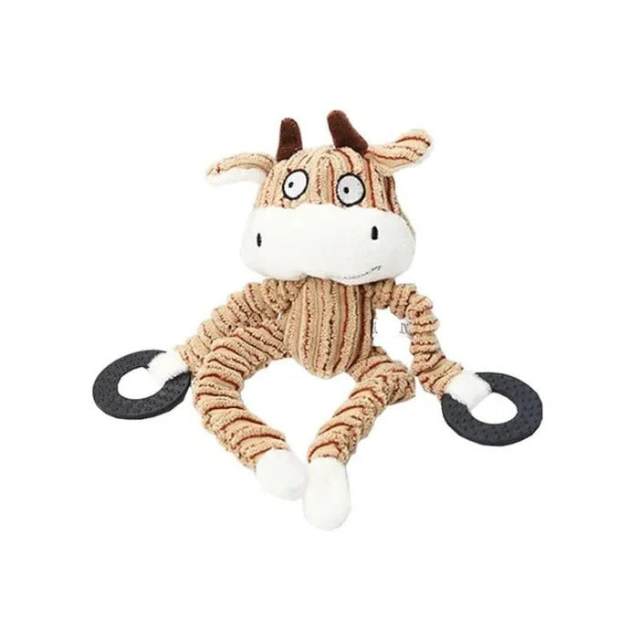 Giocattolo per cani in peluche con suono squillante e cuciture rinforzate