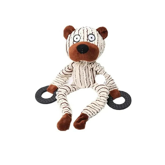 Giocattolo per cani in peluche con suono squillante e cuciture rinforzate