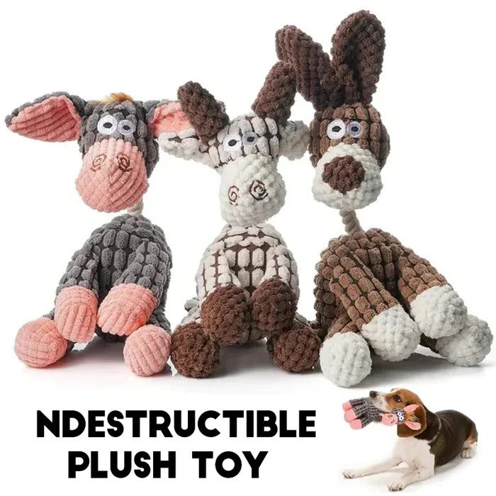 Giocattolo per cani in peluche con suono squillante e cuciture rinforzate