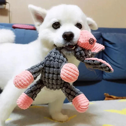 Giocattolo per cani in peluche con suono squillante e cuciture rinforzate