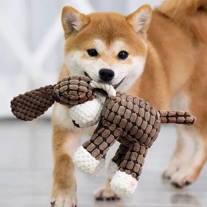 Giocattolo per cani in peluche con suono squillante e cuciture rinforzate