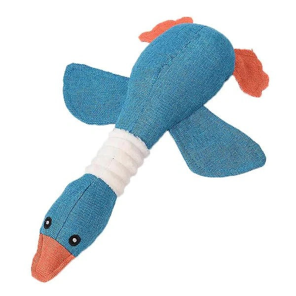 Giocattolo in peluche a forma di oca rinforzato per cani con tessuto testurizzato